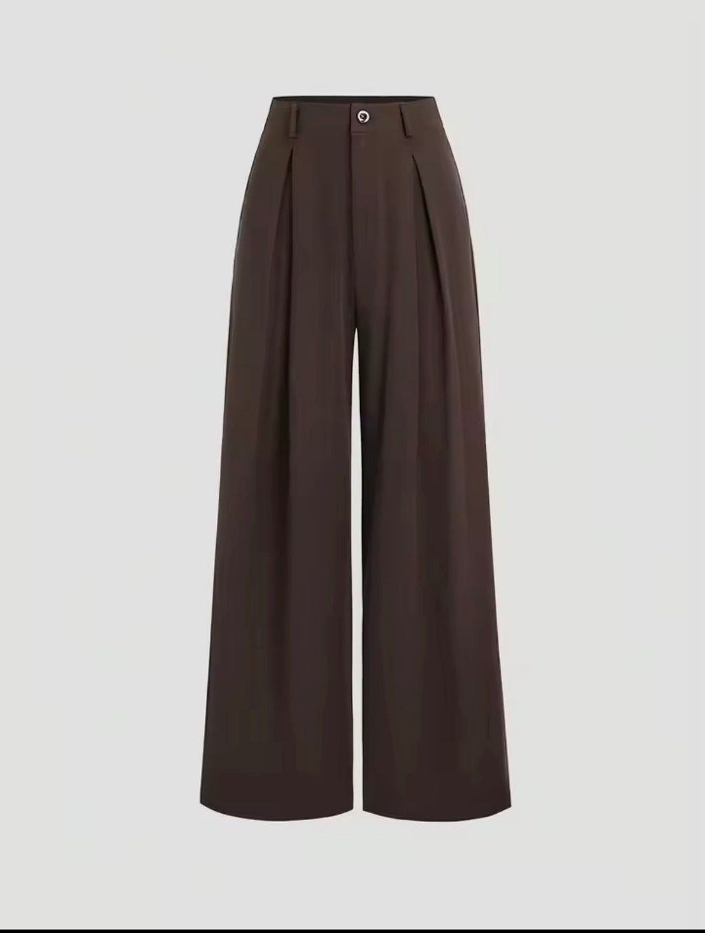 Pantalón pernera ancha marrón vista frontal
