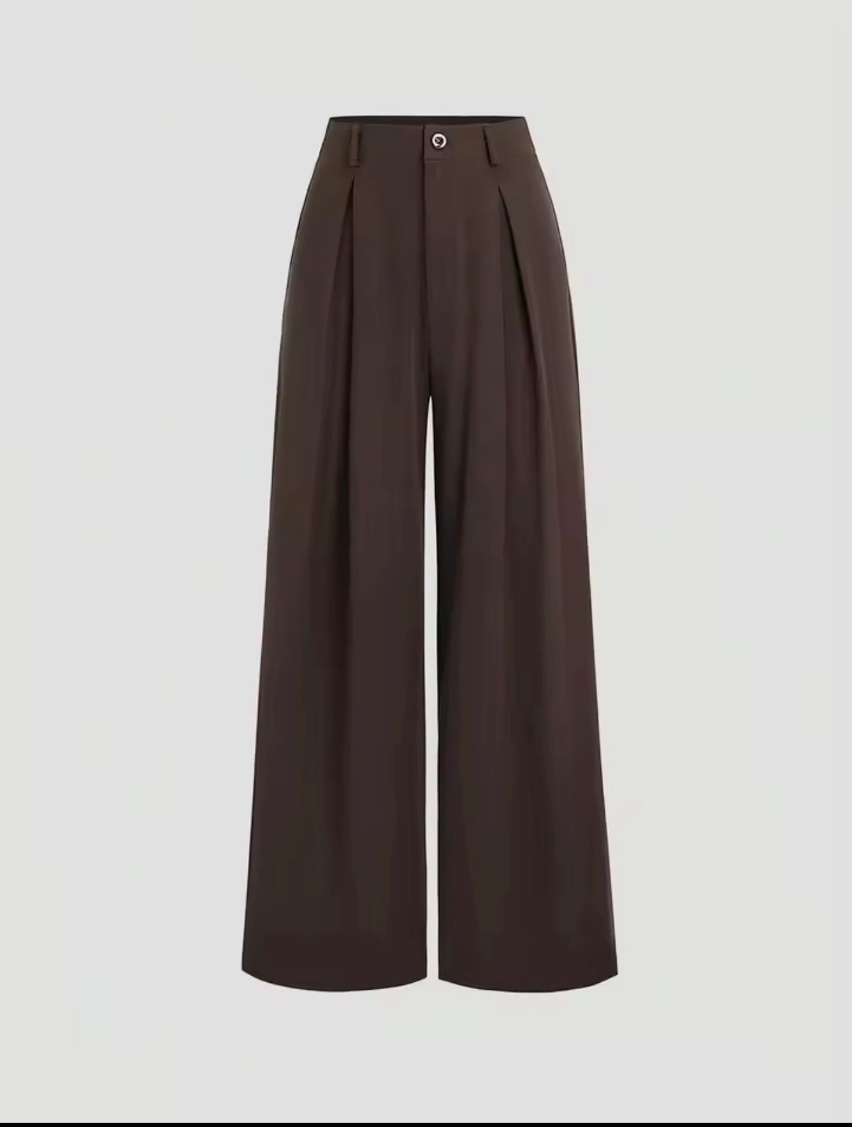 Pantalón pernera ancha marrón vista frontal