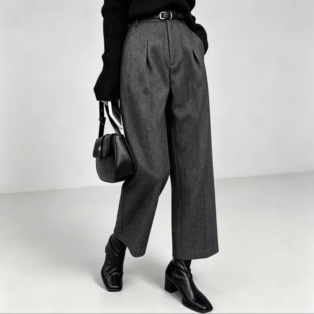 Pantalón sastre culotte gris oscuro