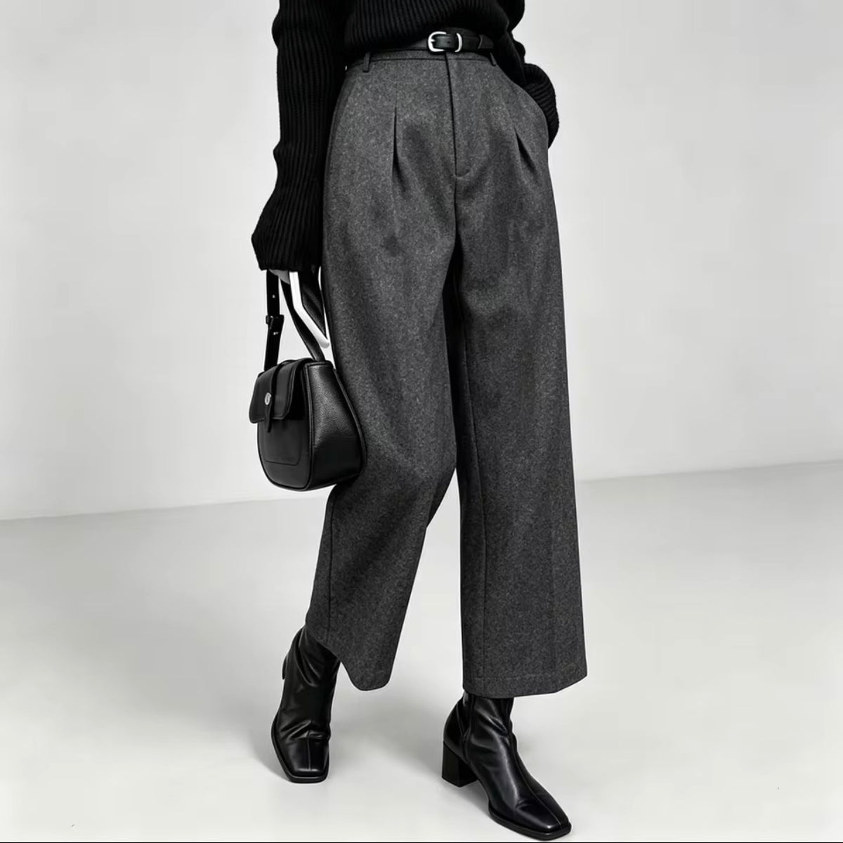 Pantalón sastre culotte gris oscuro