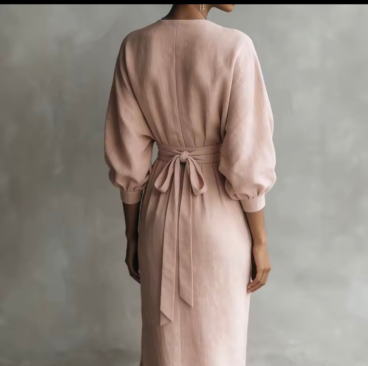Vestido maxi cruzado - Rosa Palo espalda lazada